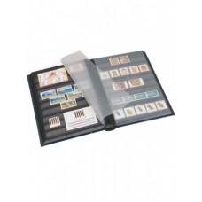 Альбом для марок (кляссер CLASSIC). 24 листа (48 страниц) из чёрного картона с промежуточными листами из пергамина. Тёмно-синий. Prinz