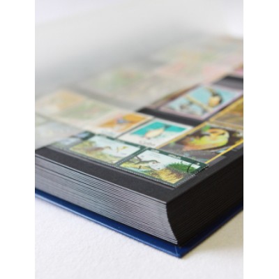 Альбом для марок "BASIC" 30 листов (60 страниц) чёрные листы. Leuchtturm, синий