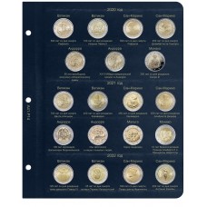 Лист для памятных монет 2 евро стран Сан-Марино, Ватикан, Монако и Андорры 2020-2022 год