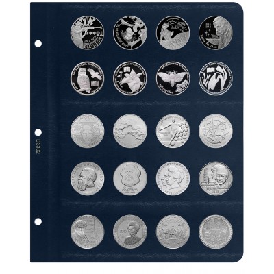 Универсальный лист для монет диаметром 31 мм, серии "КоллекционерЪ" (синий)