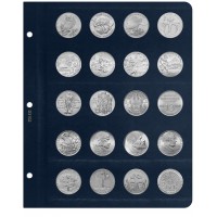  Универсальный лист для монет диаметром 31 мм, серии "КоллекционерЪ" (синий)