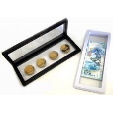 Дисплей для монет с подставкой (230х90 мм.) белый Дисплей для монет с подставкой (230х90 мм.) белый
