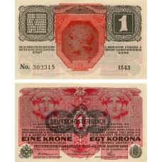 Банкнота Австрия 1 крона 1916 год