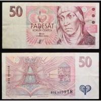 Банкнота Чехия 50 Крон 1997 год.