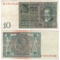 Банкнота Германия 10 Марок 1929 год.