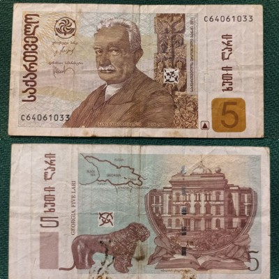 Банкнота. Грузия. 5 лари 2011 год