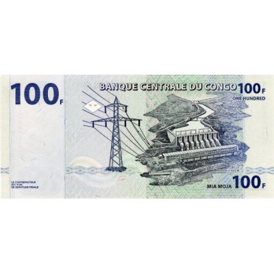 Банкнота Конго 100 франков 2007 год.