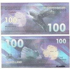 Банкнота Земля Уилкса 100 долларов 2014 год. Пресс