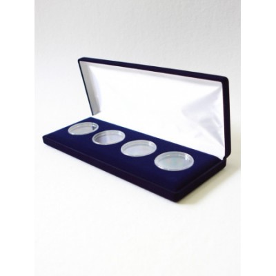 Футляр для 4 монет в капсулах (диаметр 46 мм), синий