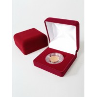 Футляр для одной монеты в капсуле (диаметр 44 мм), бордо