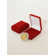 Футляр  для одной монеты в капсуле (диаметр 44 мм) бордо