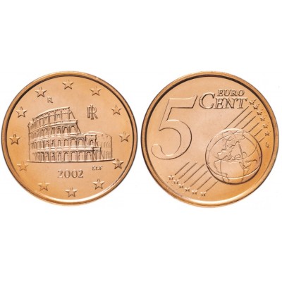 5 евроцентов 2002 год. Италия (унц)