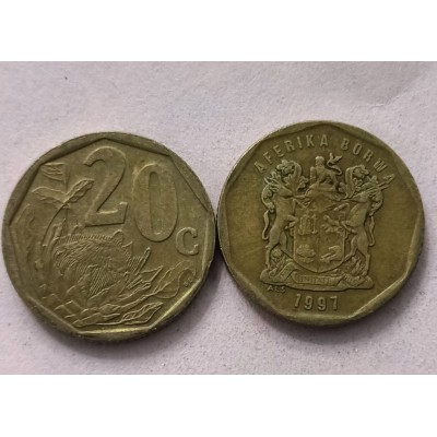 20 центов 1997 год. ЮАР 