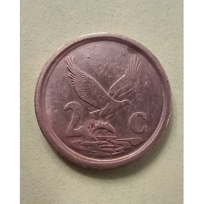 2 цента 1994 год. ЮАР. Орёл с рыбой