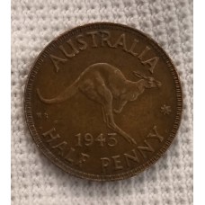 1/2 пенни 1943 год. Австралия