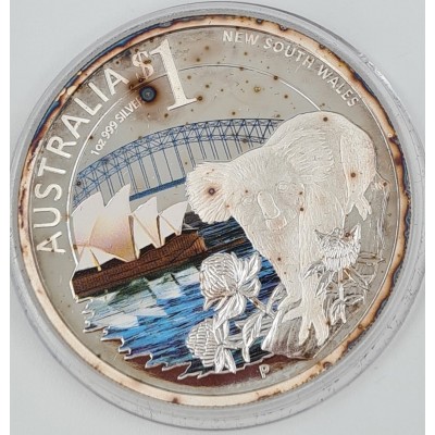 Набор монет Австралия 1 доллар 2010 год "Штаты Австралии" (4 монеты), в футляре