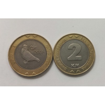 2 конвертируемых марки 2008 год. Босния и Герцеговина