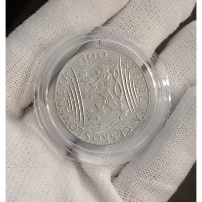 100 крон 1949 год. Чехословакия, монета со Сталиным