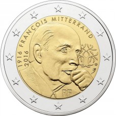 2 евро 2016 год. Франция. Франсуа Миттеран.