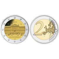  2 евро 2019 год. Германия. 70 лет Бундесрату. (А)
