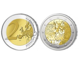 2 евро 2019 год. Франция. 30 лет падению Берлинской стены.