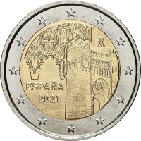 2 евро 2021 год. Испания. Исторический город Толедо