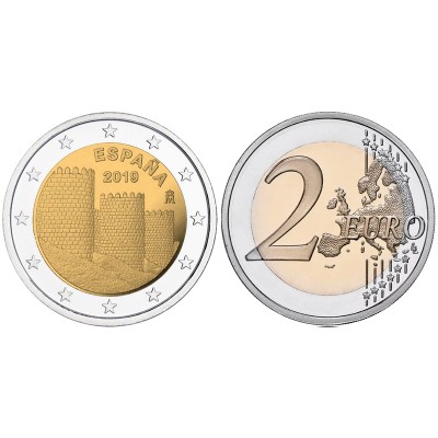 2 евро 2019 год. Испания. Авила