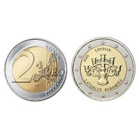  2 евро 2020 год. Латвия. Латгальская керамика