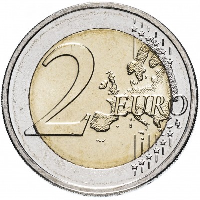 2 евро 2019 год. Люксембург. 100 лет со дня восхождения на престол Великой герцогини Шарлотты 