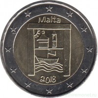 2 евро 2018 год. Мальта. Культурное наследие