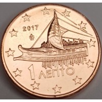 1 евроцент 2017 год. Греция 