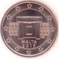 1 евроцент 2017 год. Мальта