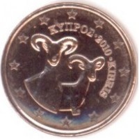 1 Евроцент 2010 год. Кипр
