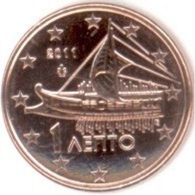 1 евроцент 2011 год. Греция 