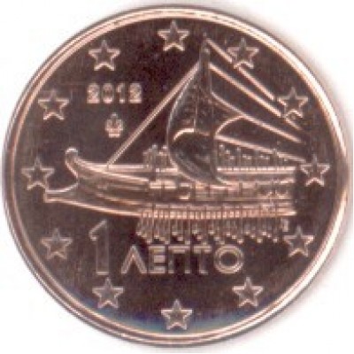 1 евроцент 2012 год. Греция 