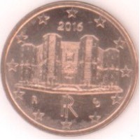 1 евроцент 2016 год. Италия
