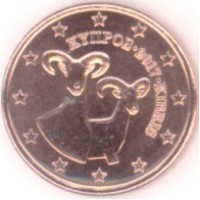 1 Евроцент 2017 год. Кипр