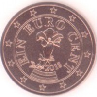 1 евроцент 2018 год. Австрия