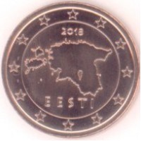1 евроцент 2018 год. Эстония