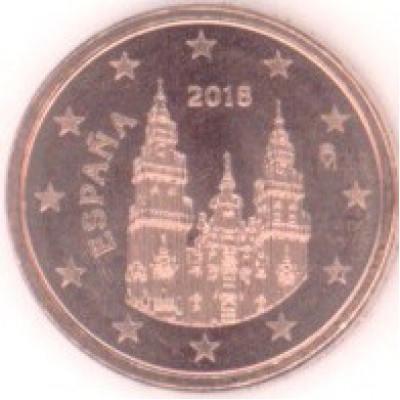 1 евроцент 2018 год. Испания