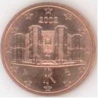1 евроцент 2002 год. Италия