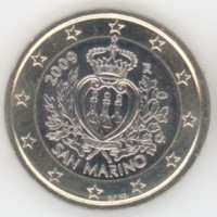1 евро 2009 год. Сан-Марино