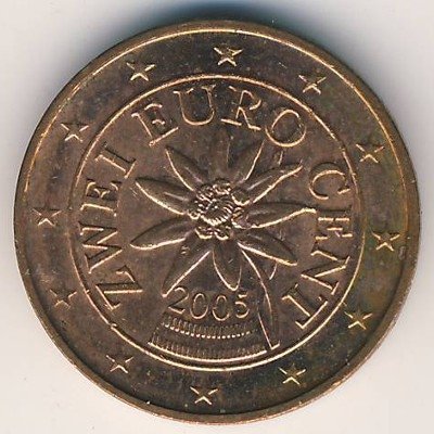 2 евроцента 2005 год. Австрия