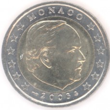 2 евро 2003 год. Монако. Князь Ренье III