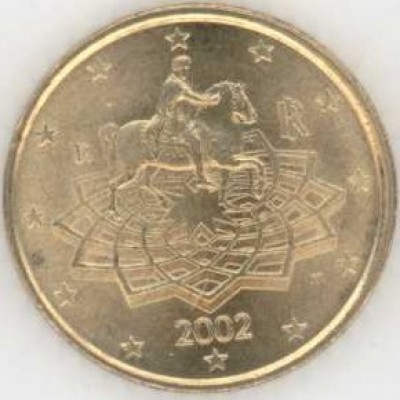 50 евроцентов 2002 год. Италия (унц)