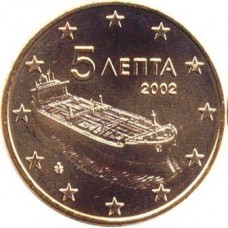 5 евроцентов 2002 год. Греция ( F )
