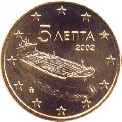 5 евроцентов 2002 год. Греция ( F )