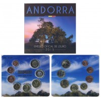 Официальный Годовой набор Евро монет Андорра 2015 год.