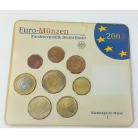  Германия. Годовой набор евро монет 2003 года в банковской запайке. (J - Гамбург).