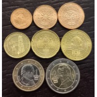 Австрия. Набор евро монет 2010-2017 год.